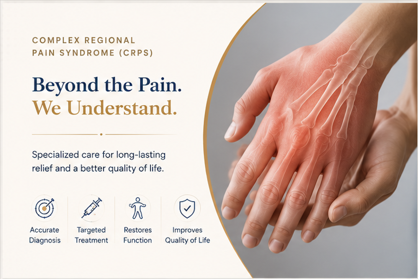 CRPS hand and limb nerve pain symptoms and treatment in Jaipur
